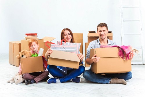 Office furniture and equipment prepared for a South Kensington business move