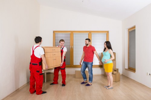 Furniture and boxes loaded for a South Kensington removals van job