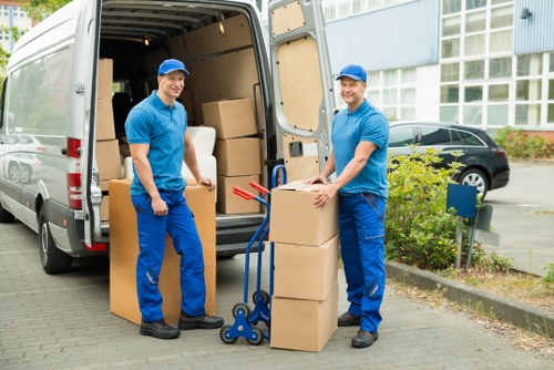 Van service handling boxes and household items in South Kensington